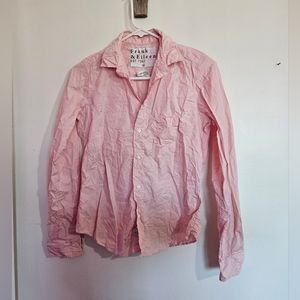 Frank & Eileen pink crinkle Shirt oversized